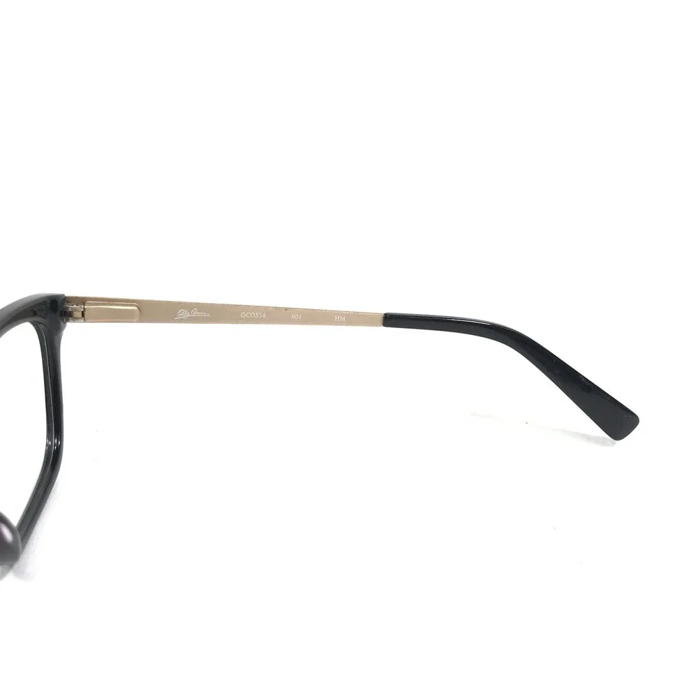 Oleg Cassini OCO534 001 Eyeglasses Frames Black Gold Square Full Rim 54-19-140